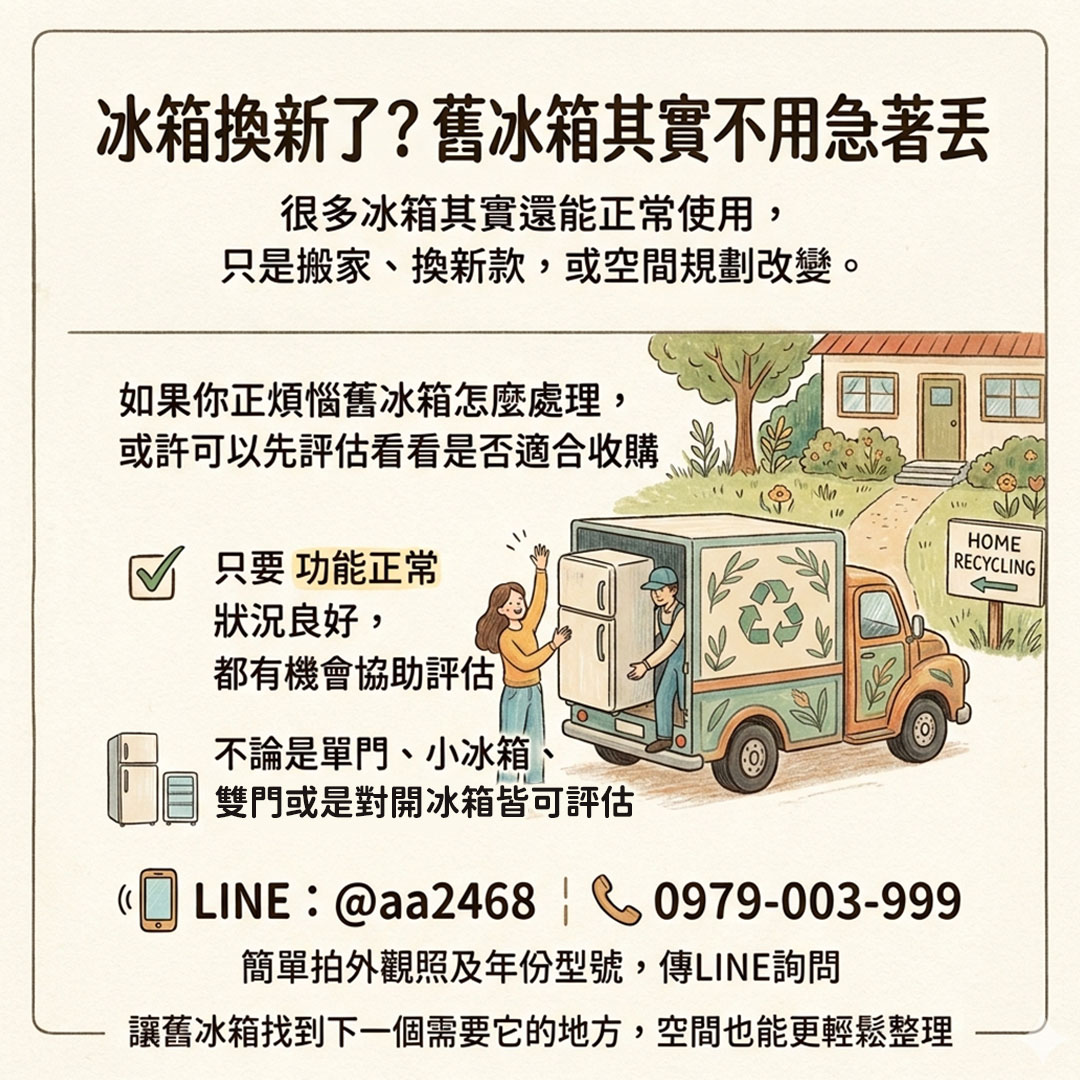 冰箱換新了？舊冰箱其實不用急著丟，先看看能不能收購0979003999 - 20260320181851-1951791.jpg(圖)