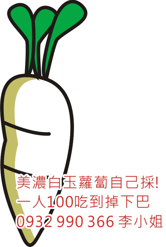 美濃白玉蘿蔔自己採! 一人100吃到掉下巴!請打電話洽詢! - 20151106145653-794422358.jpg(圖)