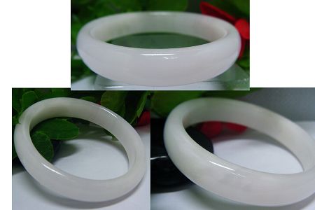 100% 天然 新疆 白玉 手鐲 水頭足 溫潤 內徑 6ㄨ1.4ㄨ0.8cm(55g)=H-340-2 - 20120614114122_645529265.jpg(圖)